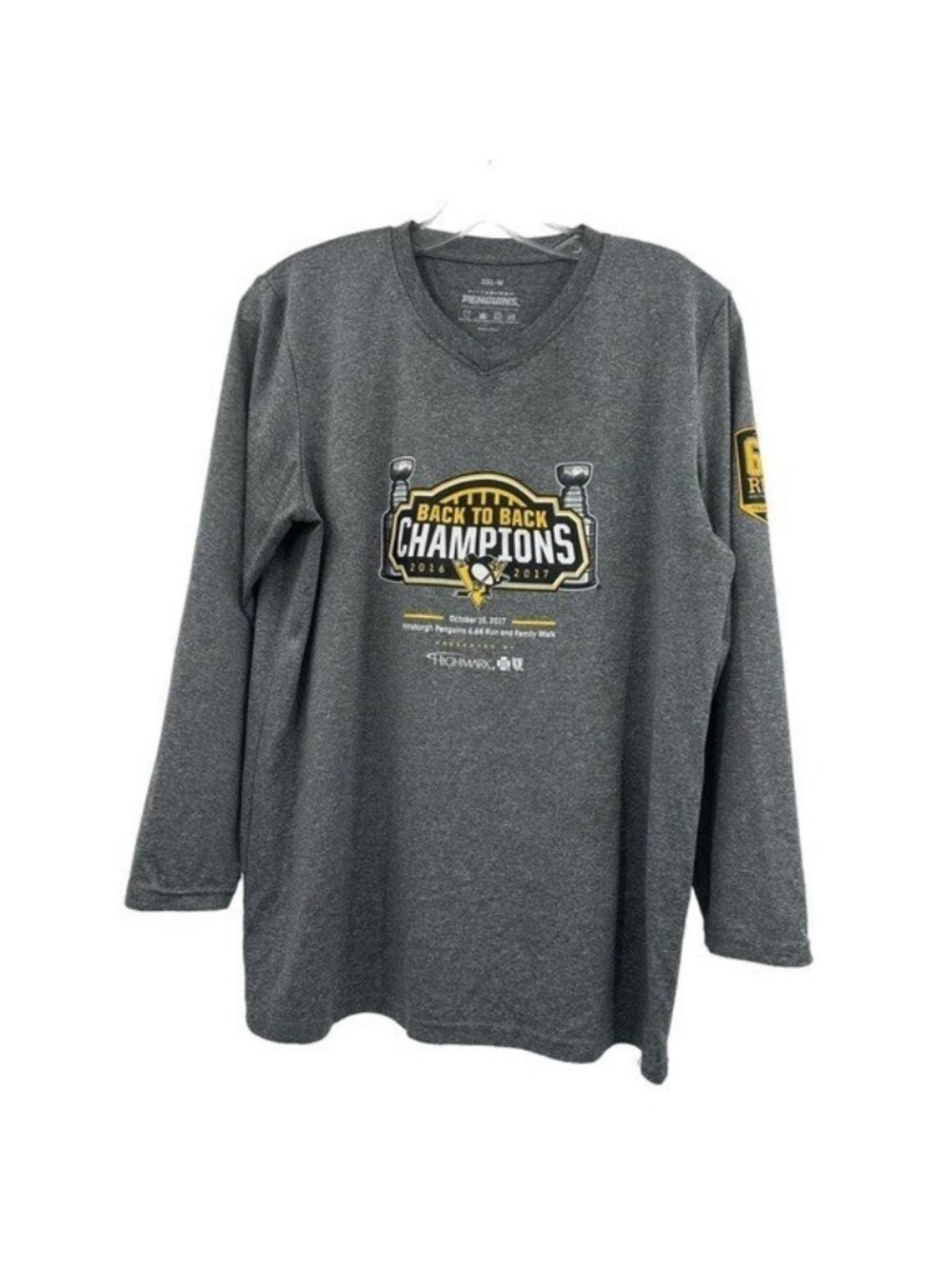 2017 Pittsburgh Penguins Lemieux 6.6K Charity Run Walk Women's 2XL Stanley Cup